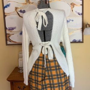 White fuzzy sweater